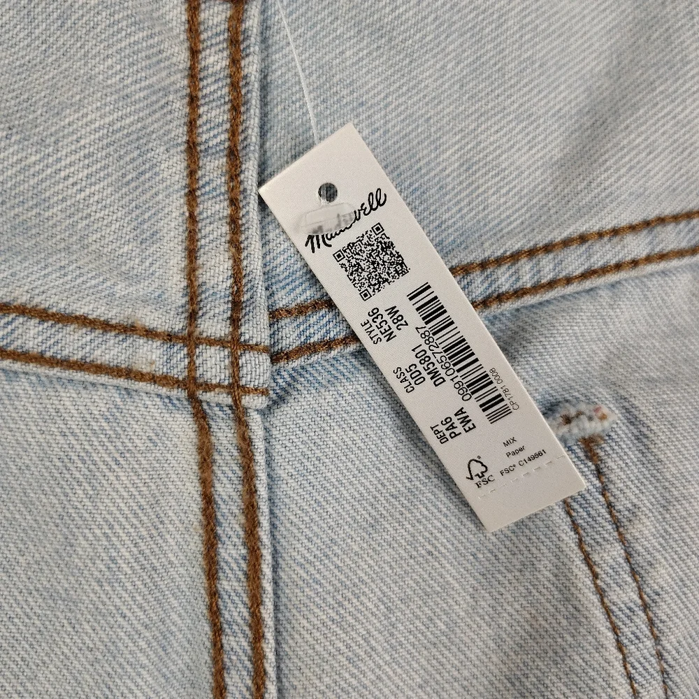 NWT Madewell Light Blue Relaxed Denim Shorts Size 28W